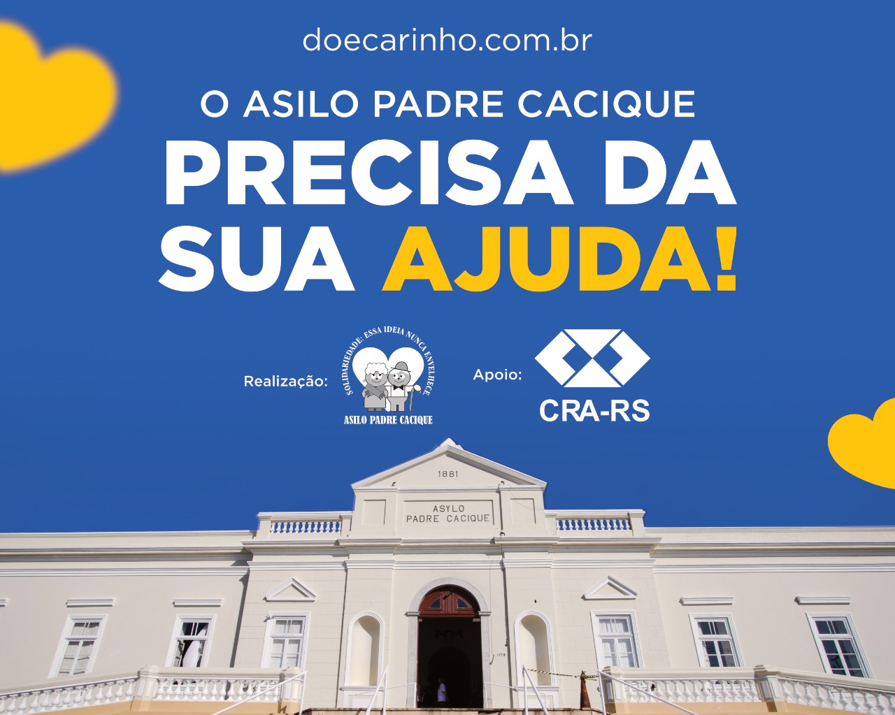 Campanha “Doe Carinho” do Asilo Padre Cacique ganha apoio do CRA-RS